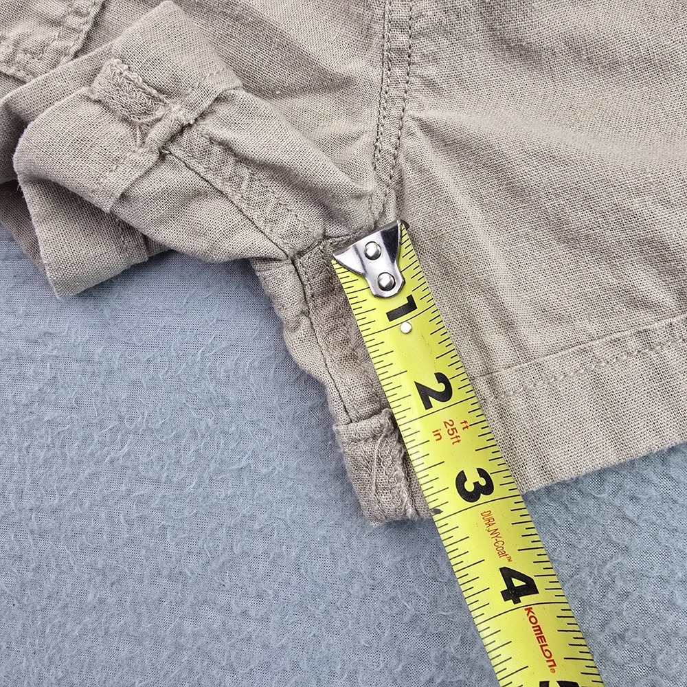 WallFlower Short Overalls Women Large Beige Linen Side Buttons Adjustable Straps - Picture 10 of 11